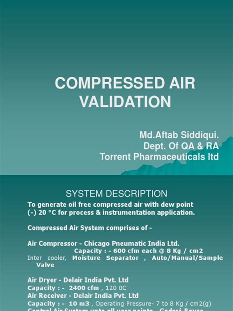 compressed air validation guidelines